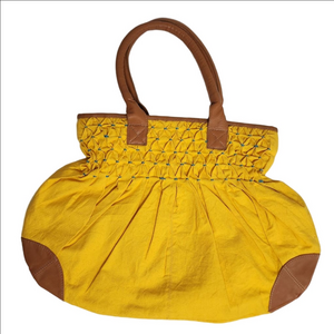 Shoulder bag yellow cotton leather ANTHROPOLOGIE